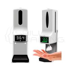 Dispensador con sensor inteligente de alcohol y termómetro