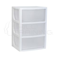 Cajonera 3 Cajón Modular 39x71x46 cm Blanco/Transparente